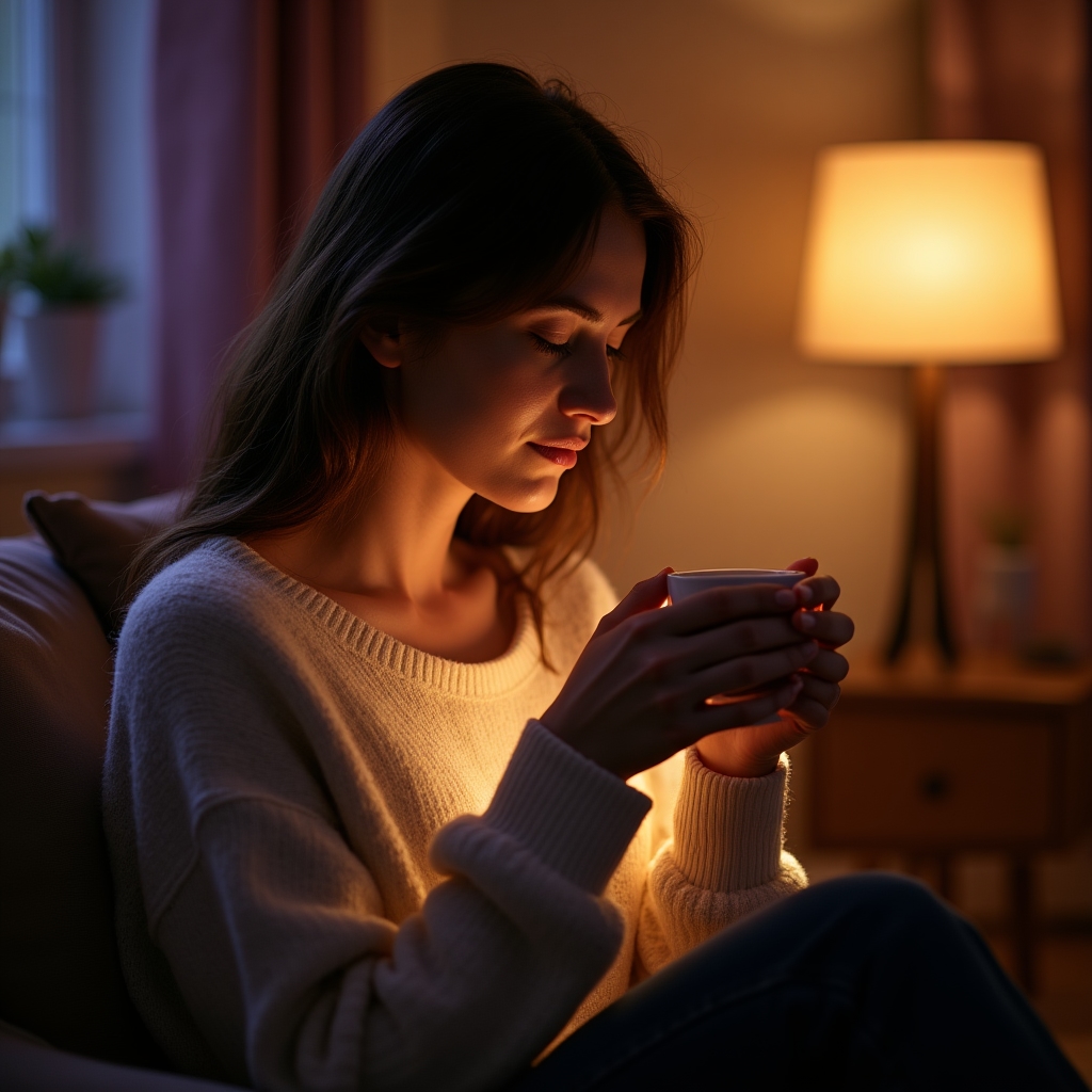 Genitore in un momento di pausa e riflessione in uno spazio tranquillo